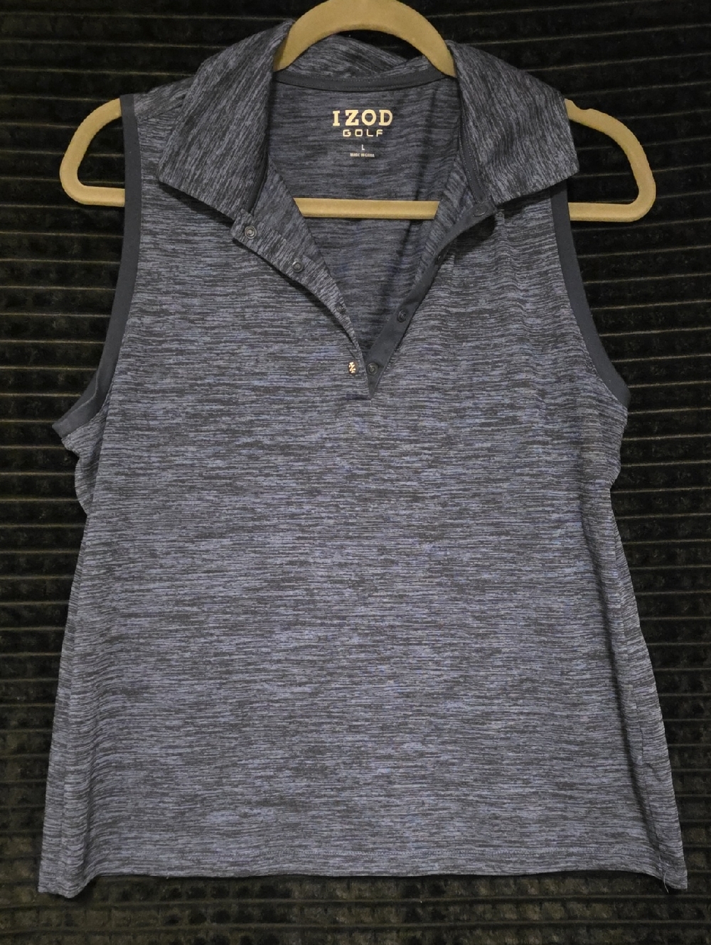 Izod Women's Sleeveless Heathered Grey Golf Polo Tank